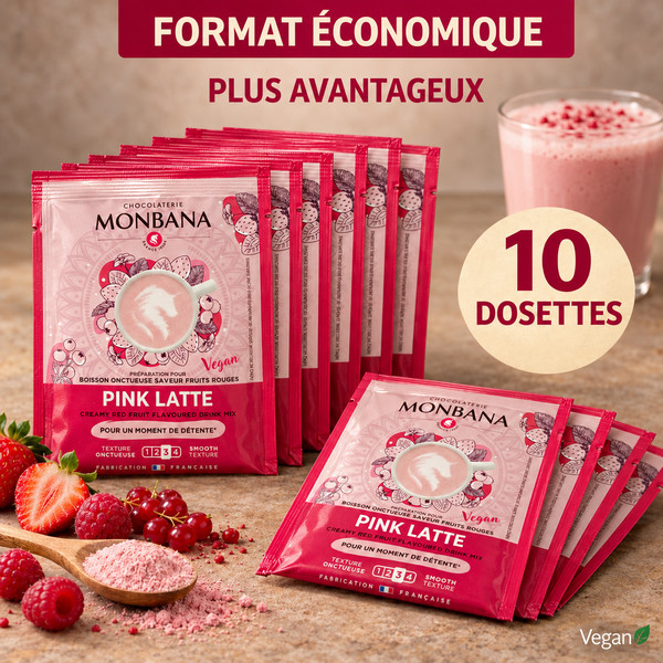 Pack de 10 dosettes Pink Latte Monbana - Kyosei Tea